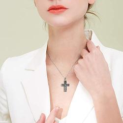 ONEFINITY Sterling Silver Cremation Jewelry - Cross Urn Necklace for Ashes Tree of Life Ash Keepsake Pendant, Women Memorial Bereavement Gifts for Loss of a Loved One