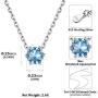 ChicSilver 925 Sterling Silver 12 Months Sparkling Round Cut Created Birthstone Pendant Necklace, 16 Inch Rolo Chain (with Gift Box)