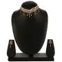 Efulgenz Indian Bollywood 14 K Gold Plated Cubic Zirconia Faux Ruby Pearl Choker Necklace Earring Bridal Jewelry Set