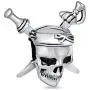 Halloween Skeleton or Pirate Skull Crossbones Charm Bead For Women Teen 925 Sterling Silver Fits European Bracelet Halloween Skeleton or Pirate Skull Crossbones Charm Bead For Women Teen 925 Sterling Silver Fits European Bracelet