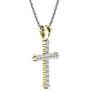 Dazzlingrock Collection 0.25 Carat (ctw) 10K Gold Round White Diamond Ladies Cross Pendant 1/4 CT (Silver Chain Included)