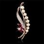 HSQYJ Flower Leaves Crystal Brooch Pin Elegant Shiny Rhinestone Brooches Fashion Jewelry Accessories Clothing Scarves Shawl Buttons Costume for Women Men