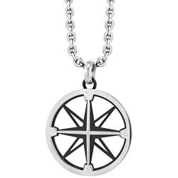 555Jewelry Unisex Stainless Steel Navigator Navigation Compass Pendant Necklace