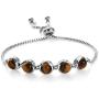 Shop LC Tigers Eye Platinum Tennis Bracelet for Women Size Adjustable Jewelry Gifts
