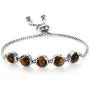 Shop LC Tigers Eye Platinum Tennis Bracelet for Women Size Adjustable Jewelry Gifts