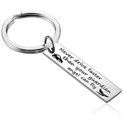 Hibetek Sweet 16 Gift Daughter Son Granddaughter Grandson Keychain Driver Safe Keychain Rider Safe Keychain Pendant Graduation Happy Birthday Gift Driver Jewelry