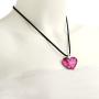 Suvani Jewelry Hand Blown Venetian Murano Glass Rose Pink Heart Shaped Pendant Necklace, 18-20 inches