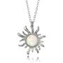 CanB Crystal Sun Pendant Necklaces Chain Jewelry for Women Girls (Silver)