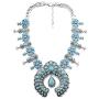 Ãzhido Long Necklaces for Women Howlite Stone Blossom Crescent Moon Pendant Western Jewelry