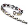 COOLSTEELANDBEYOND Health Function Leaf Link Magnetic Bracelet for Ladies Steel with Magnets Free Link Removal Tool