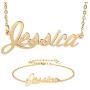 HUAN XUN Personalized Custom Any Name Necklace in Golden Silver Jewelry