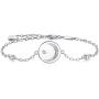 BlingGem Bracelet for Women Crescent Moon and Star Charm 925 Sterling Silver White Gold-Plated Cubic Zirconia Moon Star Bracelet Mothers Gift for Women Mom Daughter