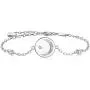 BlingGem Bracelet for Women Crescent Moon and Star Charm 925 Sterling Silver White Gold-Plated Cubic Zirconia Moon Star Bracelet Mothers Gift for Women Mom Daughter