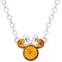 Disney Minnie Mouse Crystal Birthstone Silver Plated Pendant Necklace Disney Minnie Mouse Crystal Birthstone Silver Plated Pendant Necklace
