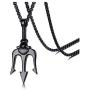VNOX Stainless Steel Neptune Greek Poseidon Trishula Pronged Trident Pendance Protection Necklace for Men Boys
