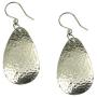 Small Hammered Aluminum Silver-tone Tear Drop Earrings By John S Brana Handmade Jewelry Hypoallergenic