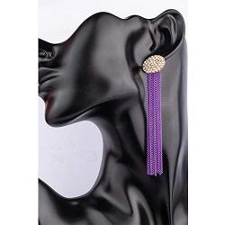 Givihoka Long Metal Tassel Earrings – Long Fringe Statement Dangle Earrings for Women