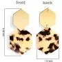 meekoo 4 Pairs Acrylic Earrings Marbled Earrings Leopard Drop Earrings Geometric Resin Earring for Women Girls