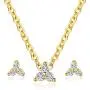 MDFUN Classic Halo Necklace and Stud Earring for Women and Girls, 18K Gold Plated Sparkle Cubic Zirconia Round Cut Clover Earring & Pendant Jewelry Set MDFUN Classic Halo Necklace and Stud Earring for Women and Girls, 18K Gold Plated Sparkle Cubic Zirconia Round Cut Clover Earring & Pendant Jewelry Set