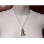 Silvertone Triceratops Skull Pendant on 18'' Chain Necklace Dinosaur Bones