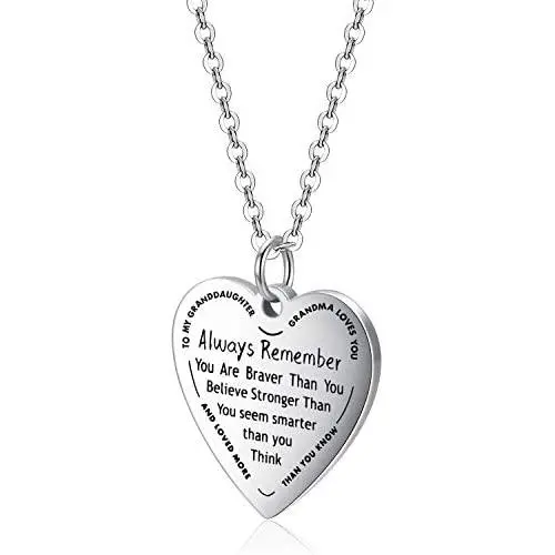 AZNECK Inspirational Heart Necklace Gifts for Girls Personalized Engraved Pendant Friendship Motivational Friend Encouragement Jewelry for Her AZNECK Inspirational Heart Necklace Gifts for Girls Personalized Engraved Pendant Friendship Motivational Friend Encouragement Jewelry for Her
