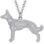 DUOWEI Floral Belgian Malinois Dog Pendant Necklace Alloy Enamel Rhinestone Pets Jewelry Gifts for Women Teens Girls