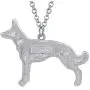 DUOWEI Floral Belgian Malinois Dog Pendant Necklace Alloy Enamel Rhinestone Pets Jewelry Gifts for Women Teens Girls