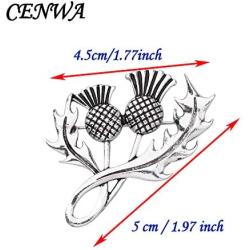 CENWA Outlander Inspired Jewelry Double Scottish Thistle Brooch Pin Sassenach Scottish Outlander Gift Scottish Brooch