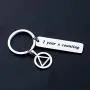 HOLLP Sobriety Gift 1 Year 5 Years Sobriety Anniversary Keychain 1 Year and Counting AA Encouragement Keychain Recovery Jewelry