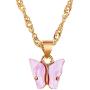 Nanafast Butterfly Pendant Necklace for Women & Girls Acrylic Necklace with Gold-Plated