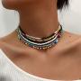 Edary Boho Choker Necklace Multicolor Layered Necklaces Multi Layer Chokers Jewelry for Women(Set of 7)