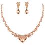 EVER FAITH Rhinestone Crystal Elegant Bridal Floral Teardrop Necklace Earrings Set