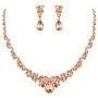 EVER FAITH Rhinestone Crystal Elegant Bridal Floral Teardrop Necklace Earrings Set
