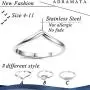Adramata 3 Pcs Stainless Steel Engagement Wave Ring for Women Cute Thumb Band Rings Set Adramata 3 Pcs Stainless Steel Engagement Wave Ring for Women Cute Thumb Band Rings Set
