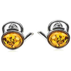 Ian and Valeri Co. Amber Sterling Silver Small Teapot Earrings Stud