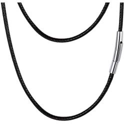 PROSTEEL Waxed Rope Braided Leather Necklace Cord Sturdy Soft Comfortable, 16”-30”, Stainless Steel Durable Clasp, Come Gift Box