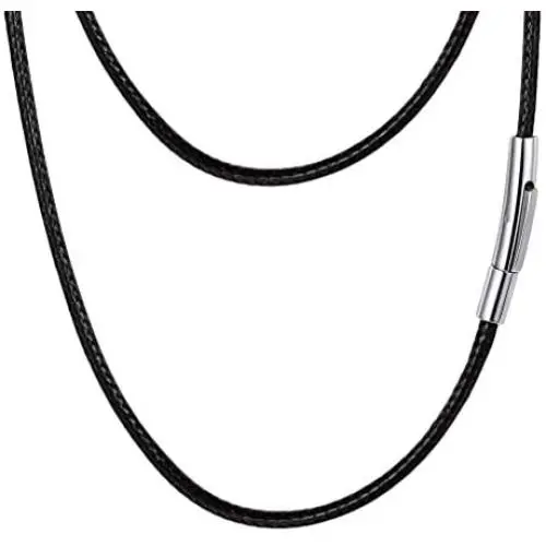PROSTEEL Waxed Rope Braided Leather Necklace Cord Sturdy Soft Comfortable, 16”-30”, Stainless Steel Durable Clasp, Come Gift Box PROSTEEL Waxed Rope Braided Leather Necklace Cord Sturdy Soft Comfortable, 16”-30”, Stainless Steel Durable Clasp, Come Gift Box