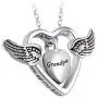 TCHYUN Angel Wing Dad Locket Urn Necklace Ashes Walmart Pendant Love Heart Cremation Memorial Jewelry with Funnel Kit