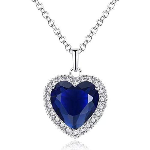 Titanic Heart of the Ocean Neckalce, AILUOR Silver Necklace Pendants Jewelry Mothers Day Gift