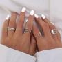 TOOPNK Initial Ring Gold Silver Letter Rings for Women Chunky Adjustable Ring Bold Alphabet Rings
