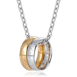 SOYOKO Engraved Gold Tone The One Ring Pendant Necklace for Lord of The Ring Fans Cosplay Costume Jewelry