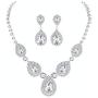 mecresh Bridal Teardrop Jewelry Sets, Crystal Wedding Necklace Earrings Sets Jewelry Engagement