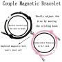 Attract Magnetic Couple Bracelet for Women Men Sun Moon Magnetic Couples Bracelets Vows of Eternal Love Relationship Bracelet Jewelry Set Gift for Couple Bestfriend His and Her (Pink+Black)