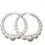 GreenTail Pearl Hoop Earrings for Women Lightweight Pearl Drop Earrings