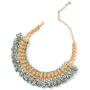 Glass Goldtone Bib Choker Statement Necklace for Women Jewelry (Blue/Purple/Champagne/Peacock)