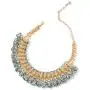 Glass Goldtone Bib Choker Statement Necklace for Women Jewelry (Blue/Purple/Champagne/Peacock)