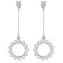 SBLING 18K Gold Plated or Platinum Plated Cubic Zirconia Round Circle Dangle Drop Earrings SBLING 18K Gold Plated or Platinum Plated Cubic Zirconia Round Circle Dangle Drop Earrings