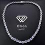 Color International Womens Rhodium Plated Sterling Silver Necklace with Genuine Gem | Fashionable Jewelry Accessories for Ladies