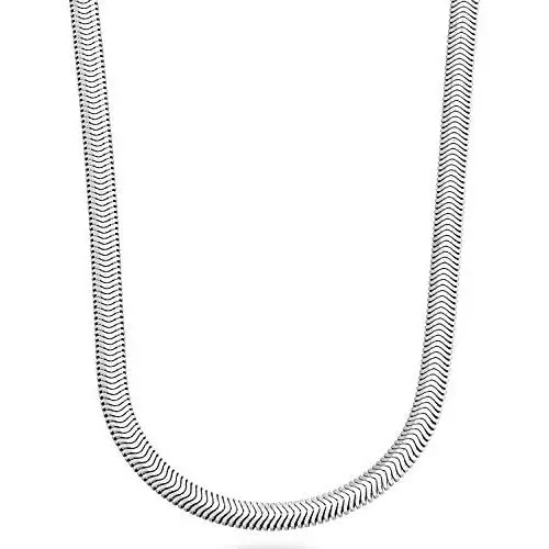 Savlano 925 Sterling Silver 5mm Solid Italian Round Diamond Cut Flexible Snake Chain Necklace With Gift Box For Men & Women - Made in Italy Savlano 925 Sterling Silver 5mm Solid Italian Round Diamond Cut Flexible Snake Chain Necklace With Gift Box For Men & Women - Made in Italy