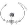 Sterling Silver Heart Bracelet I Love You 100 Languages Love Chain Bracelet with Cubic Zirconia for Women